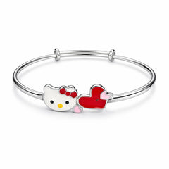 925 Sterling Silver Kids Hello Kitty Heart Kadali Bracelet