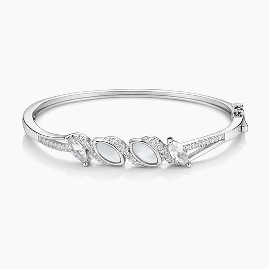 925 Sterling Silver Marquise Zircon Designer Bangle