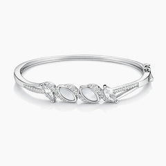925 Sterling Silver Marquise Zircon Designer Bangle