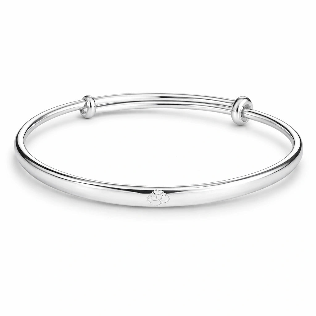 925 Sterling Silver Kids Teddy Engraved Kadali Bracelet