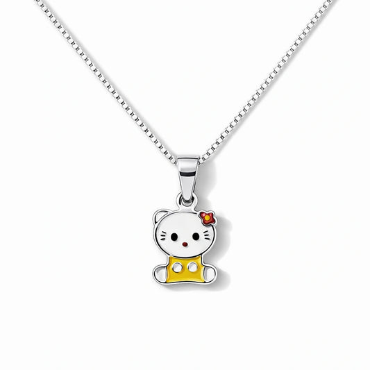 925 Sterling Silver Kitty Cat Pendant
