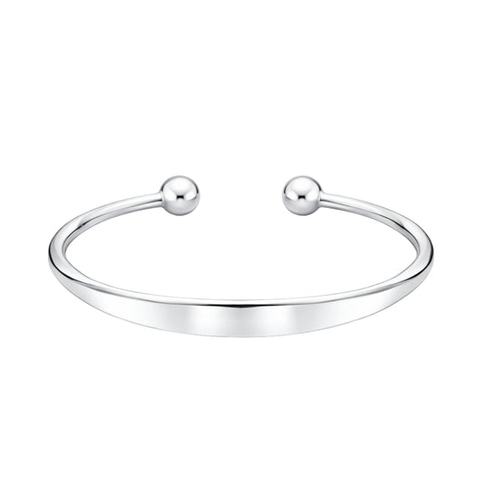 925 Sterling Silver Minimal Open Kada with Ball Ends