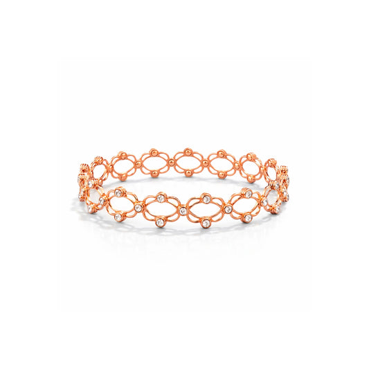Adjustable Rose Gold Crystal Wide Cuff Bracelet