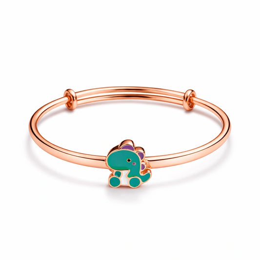 925 Sterling Silver Rose Gold Kids Dinosaur Kadali Bracelet