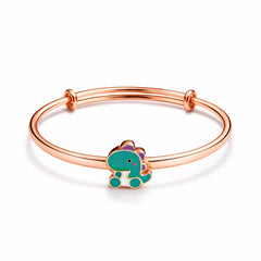 925 Sterling Silver Rose Gold Kids Dinosaur Kadali Bracelet