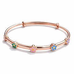 925 Sterling Silver Rose Gold Kids Flower Kadali Bracelet