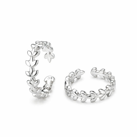 925 Sterling Silver Olive Leaf Adjustable Ring