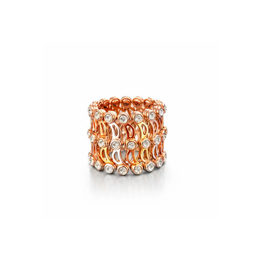 Adjustable Rose Gold Crystal Oval Link Bracelet