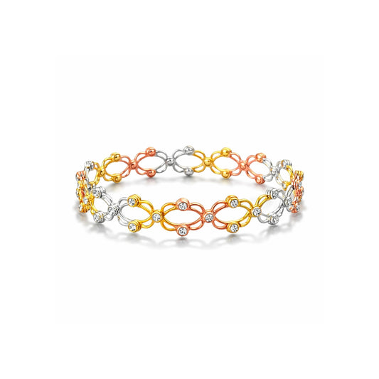 Flexible Stone-Studded Lattice Adjustable Bangle