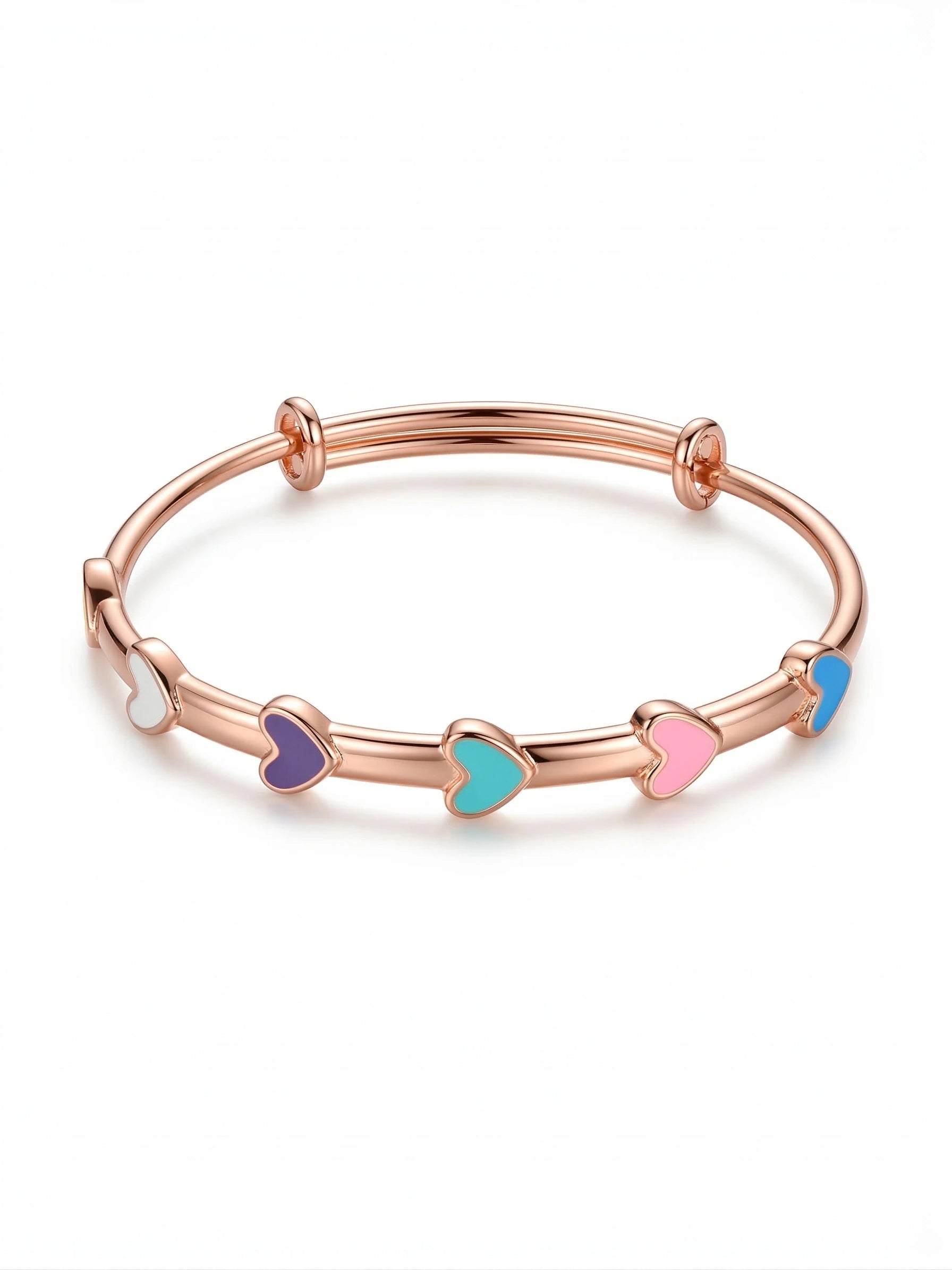 925 Sterling Silver Rose Gold Kids Heart Kadali Bracelet