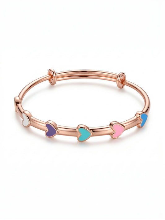 925 Sterling Silver Rose Gold Kids Heart Kadali Bracelet