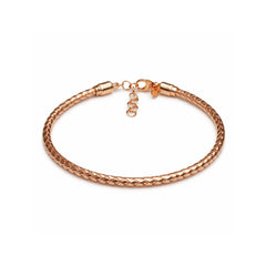 925 Silver Rose Gold Plated Mesh Bracelet for Women with Lobster Clasp