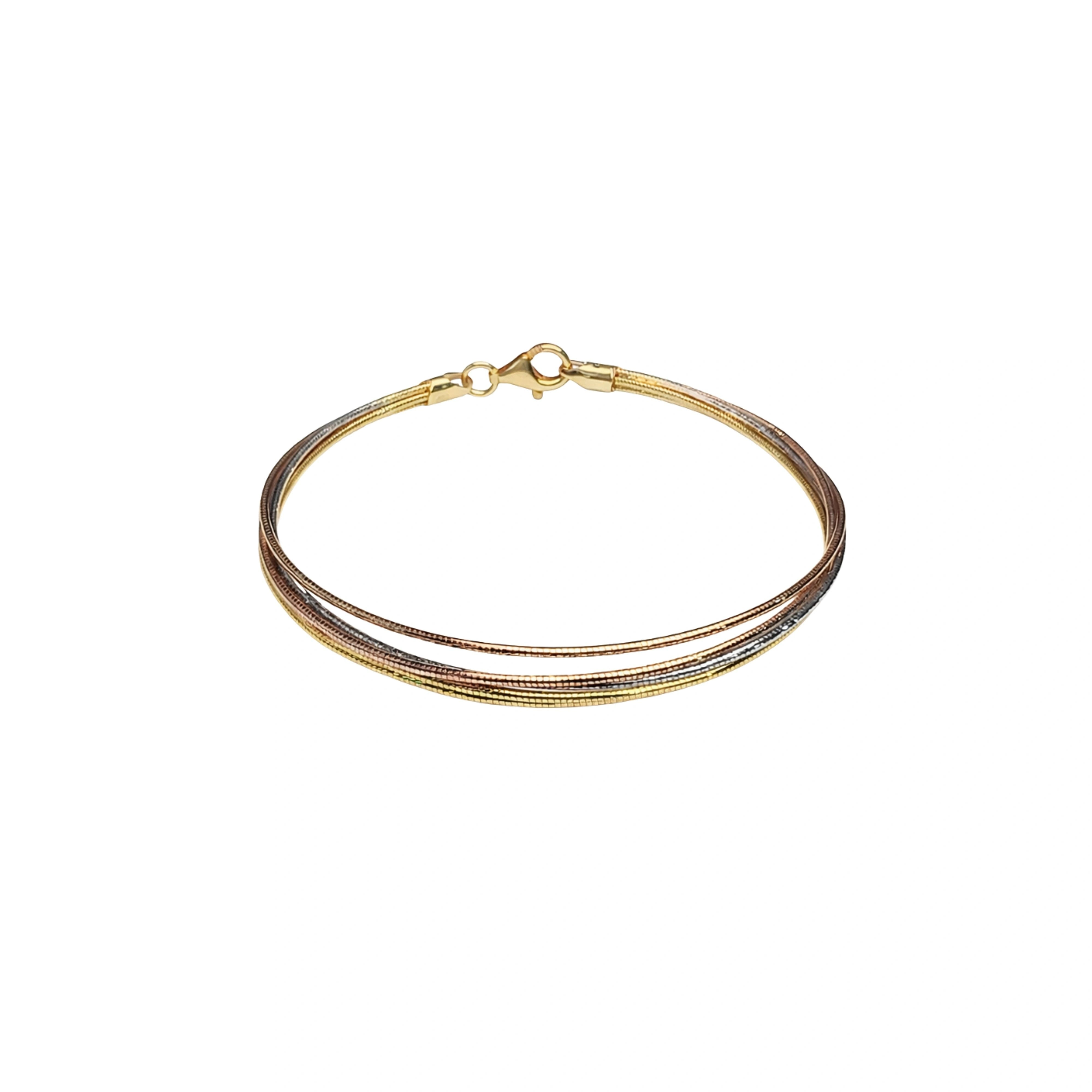 925 Silver Tri Tone Multi Strand Bracelet for Women