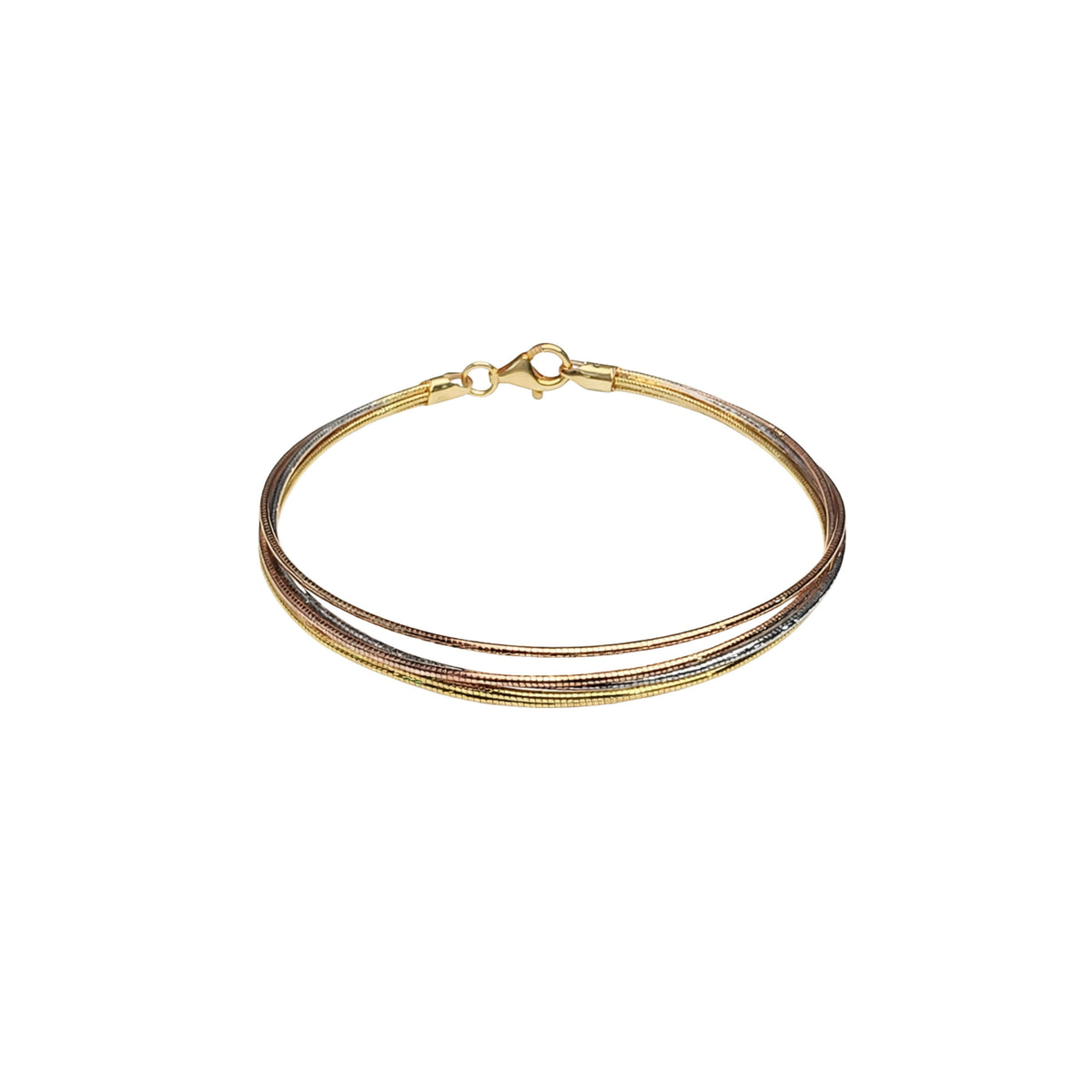 925 Silver Tri Tone Multi Strand Bracelet for Women