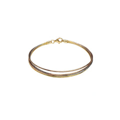925 Silver Tri Tone Multi Strand Bracelet for Women
