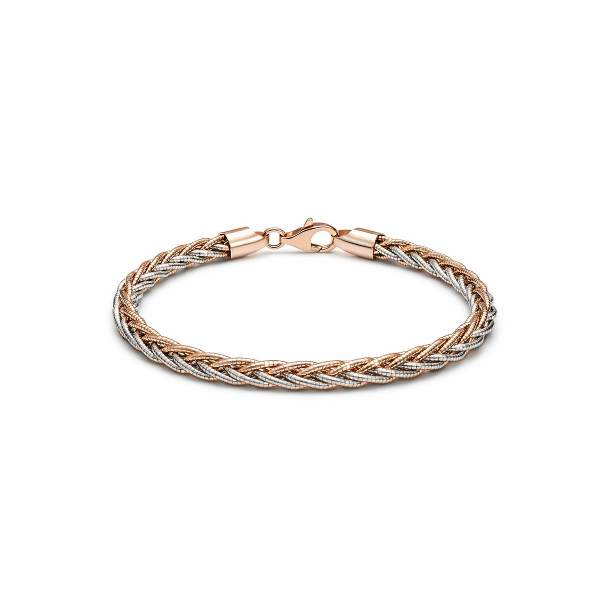 925 Silver Elegant Twisted Multi Strand Bracelet with Lobster Clasp