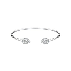 925 Sterling Silver Open Kada with Teardrop CZ