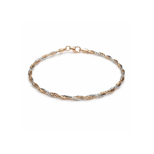 Elegant Dual Tone Twisted Chain Bracelet