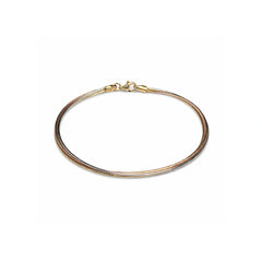 925 Silver Triple Tone Sleek Snake Chain Bracelet for Women