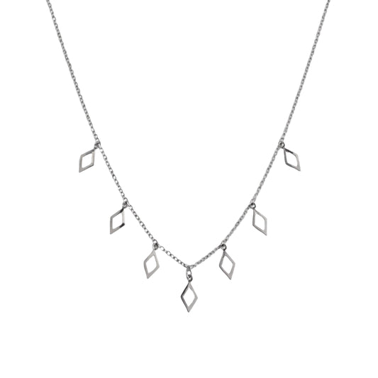 925 Sterling Silver Geometric Charm Necklace