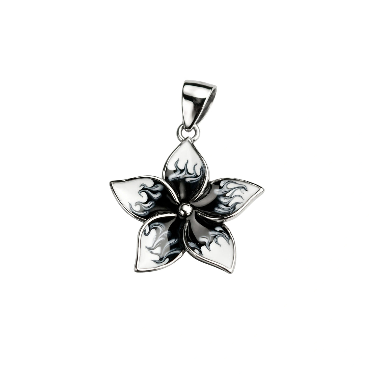 925 Silver Elegant Flower Pendant with Enamel Finish