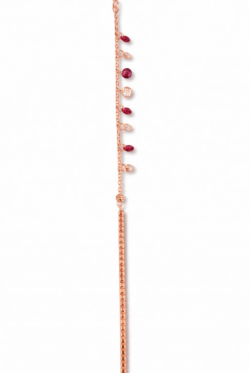 925 Sterling Silver Rose Gold Dangling Crystal Bracelet for Women