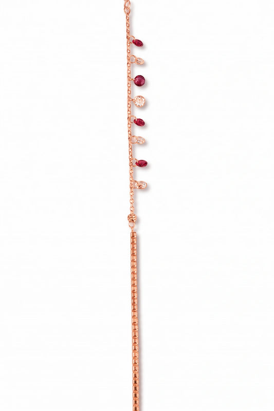 925 Sterling Silver Rose Gold Dangling Crystal Bracelet for Women