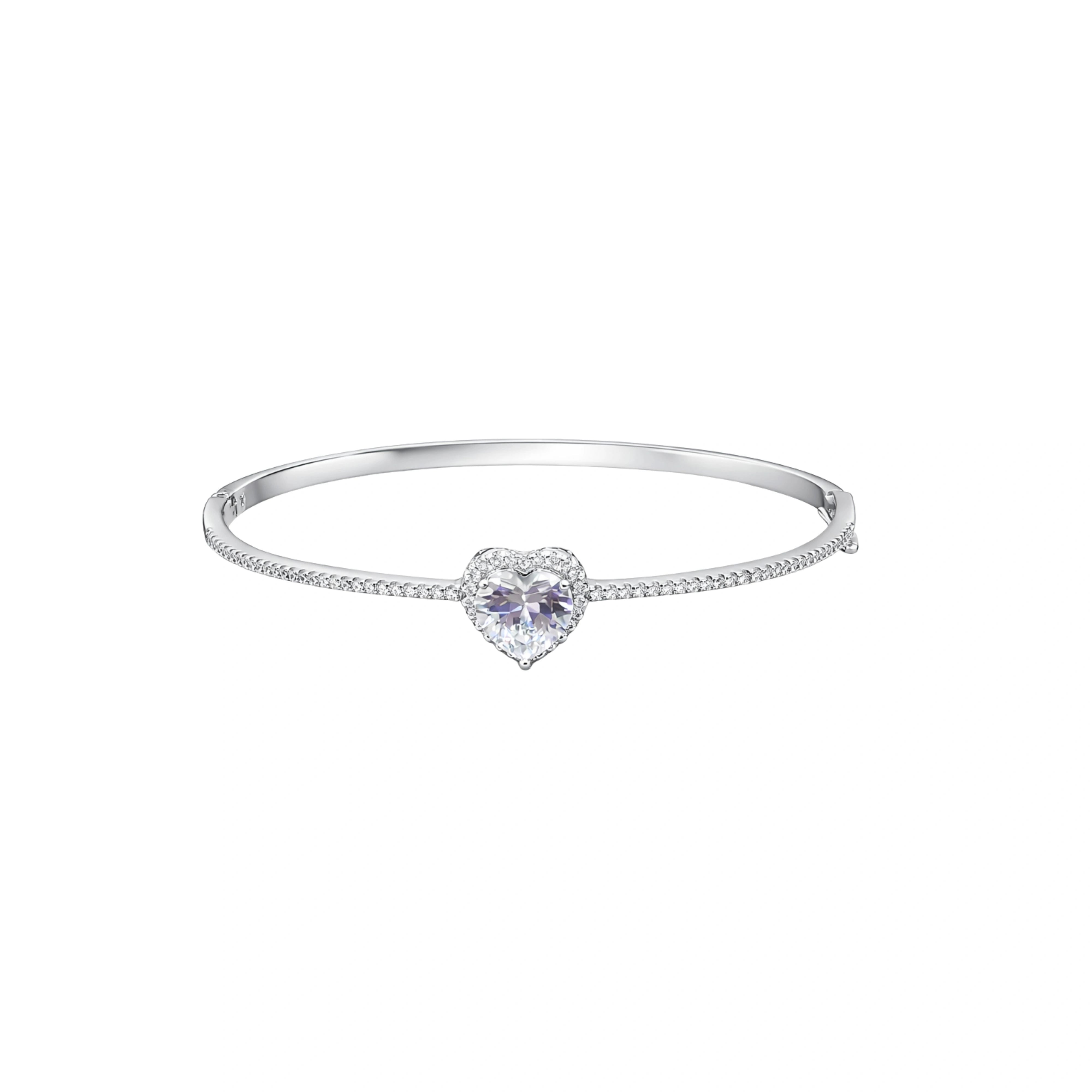 925 Sterling Silver Heart Design Kada for Women