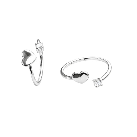 925 Sterling Silver Heart Toe Ring