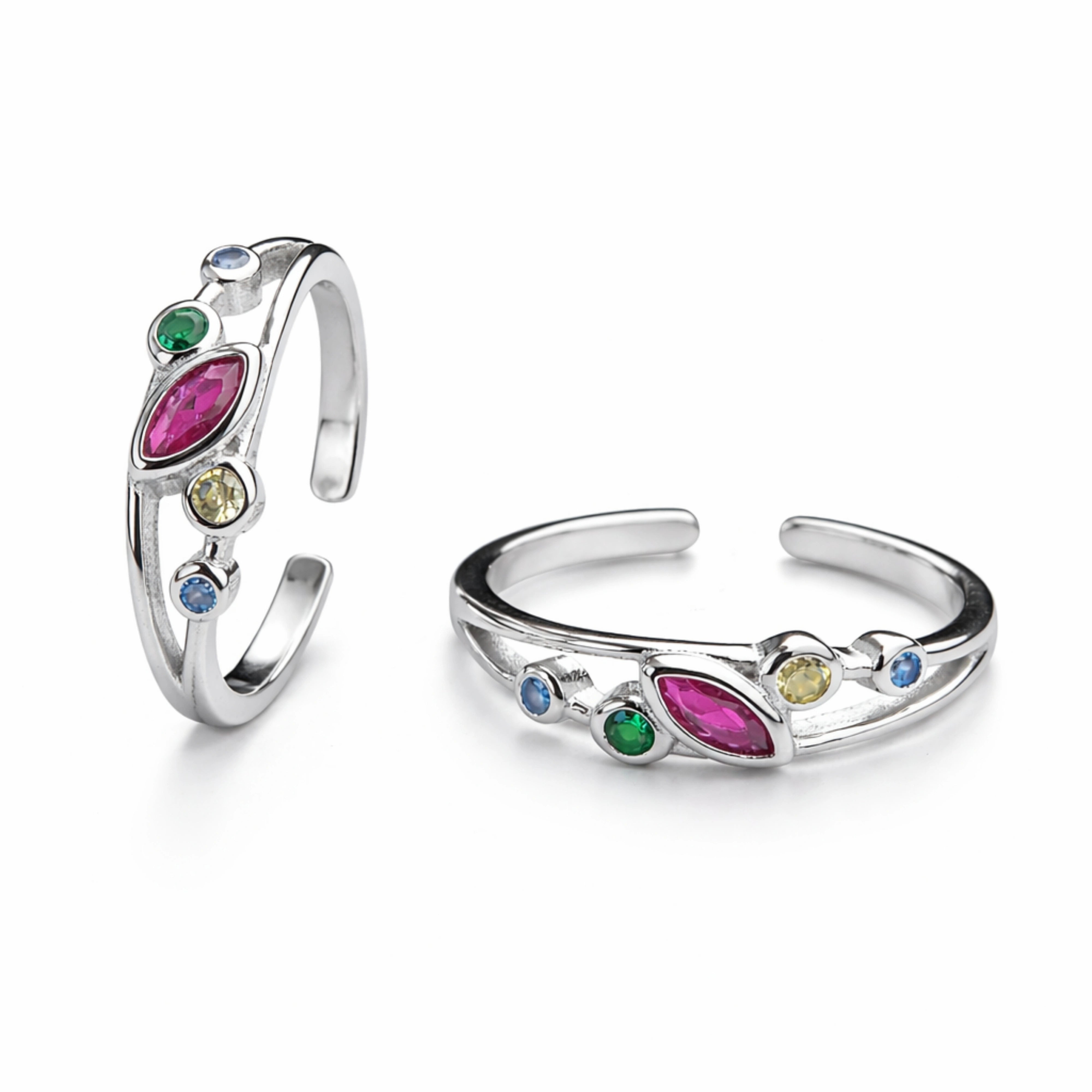 925 Sterling Silver close setting  Adjustable Toe Ring