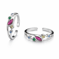 925 Sterling Silver close setting  Adjustable Toe Ring