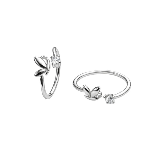 925 Sterling Silver Leaf Toe Ring