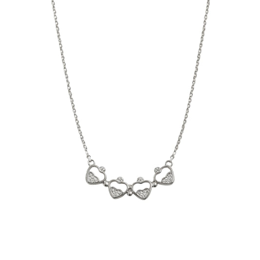 925 Sterling Silver Heart Charm Necklace