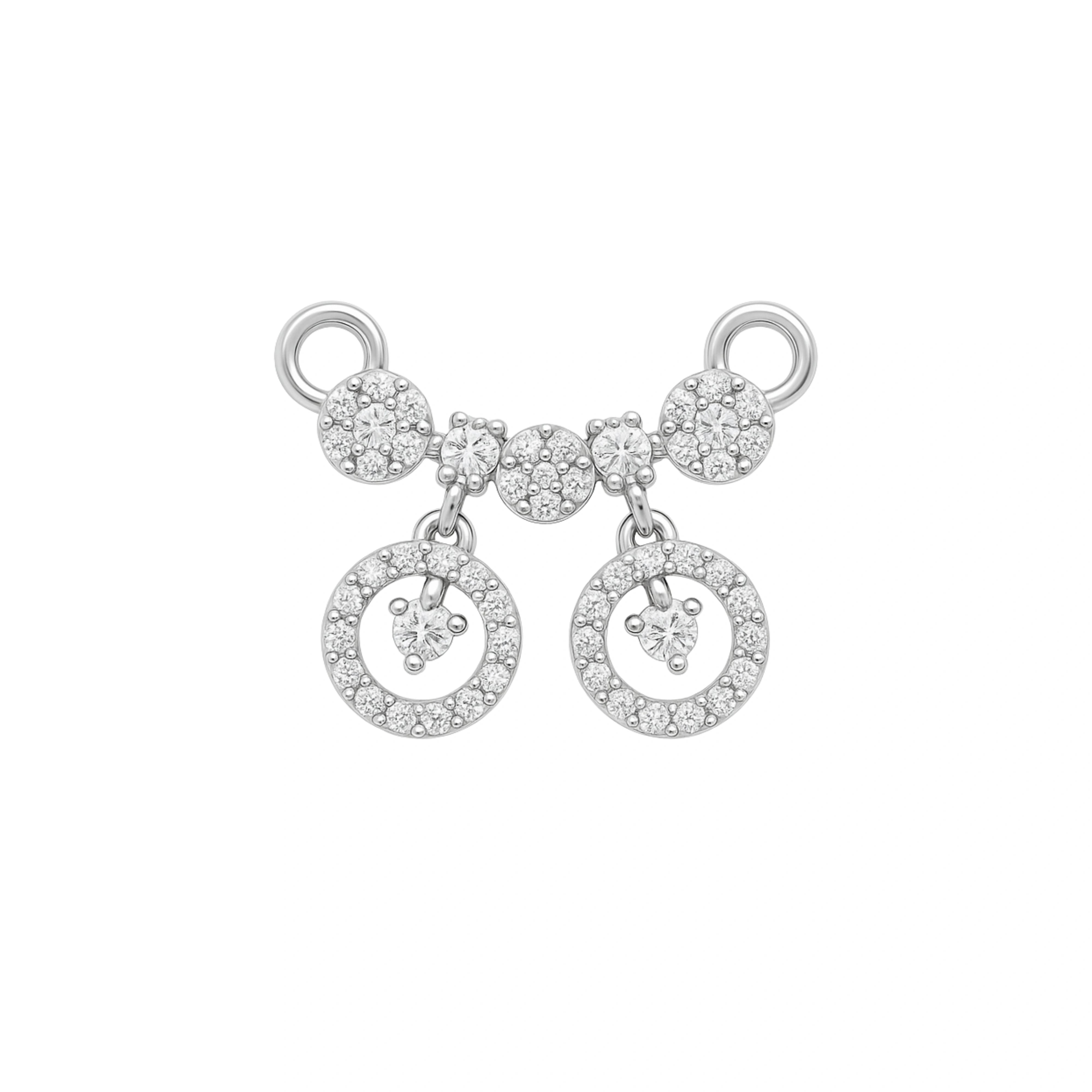 925 Sterling Silver CZ Mangalsutra Pendant for Women – Double Circle Drop Design