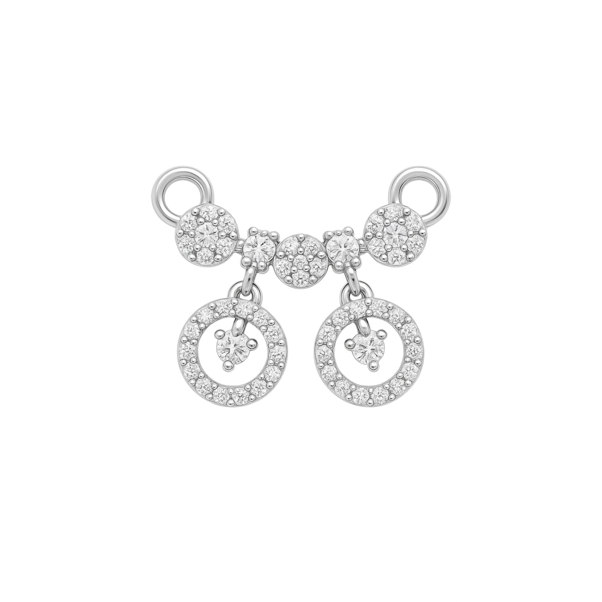 925 Sterling Silver CZ Mangalsutra Pendant for Women – Double Circle Drop Design