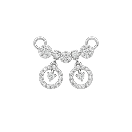 925 Sterling Silver CZ Mangalsutra Pendant for Women – Double Circle Drop Design