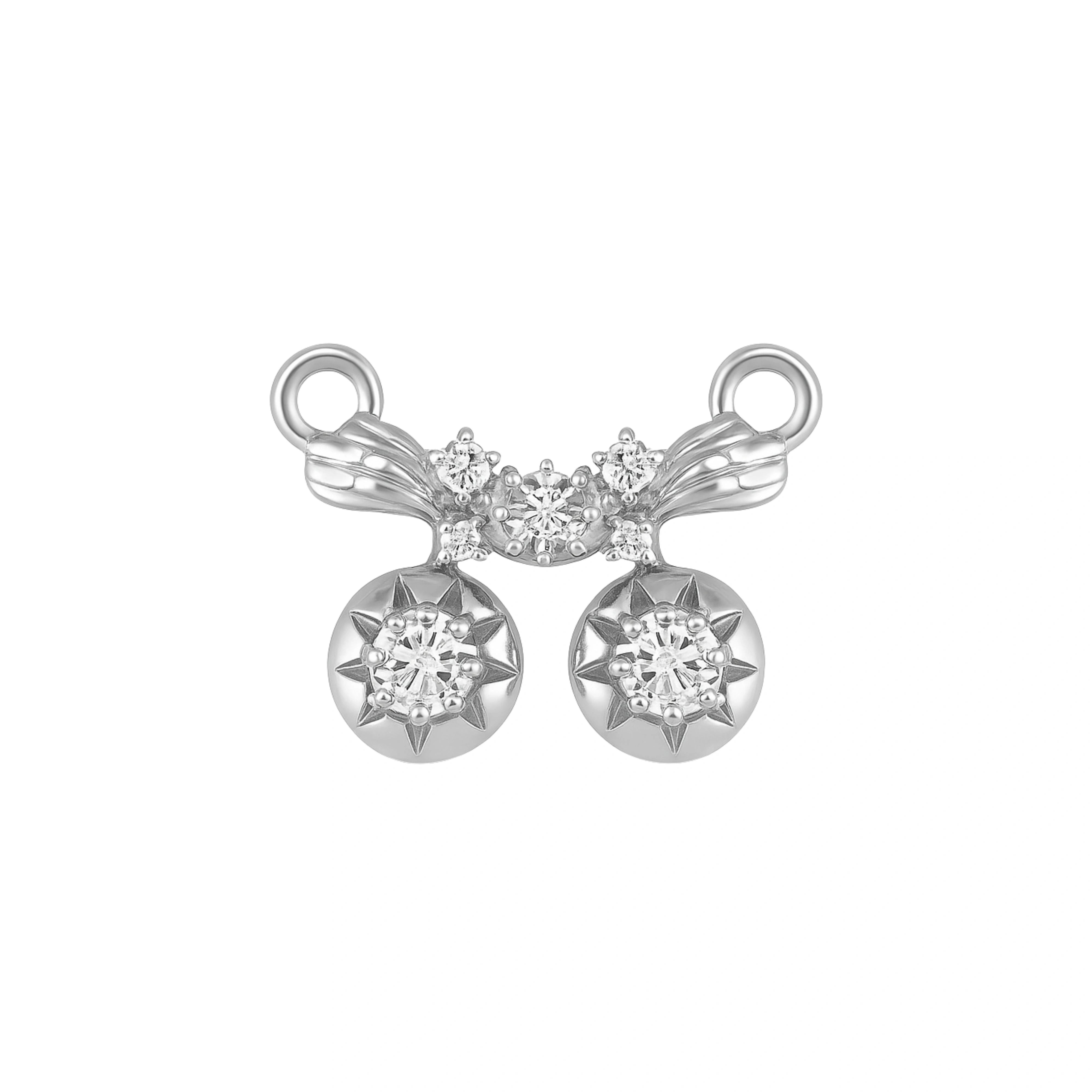 925 Sterling Silver CZ Mangalsutra Pendant – Dual Star Drop Design for Women