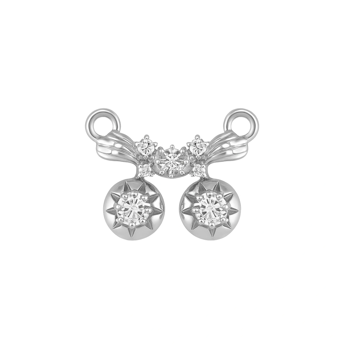 925 Sterling Silver CZ Mangalsutra Pendant – Dual Star Drop Design for Women