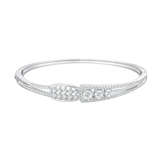 925 Sterling Silver CZ Studded Kada for Women