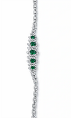 925 Sterling Silver Green Emerald CZ Tennis Bracelet for Women