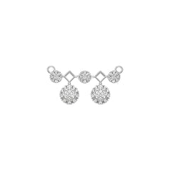 925 Sterling Silver CZ Mangalsutra Pendant – Round Cluster & Diamond Shape Link Drop Design