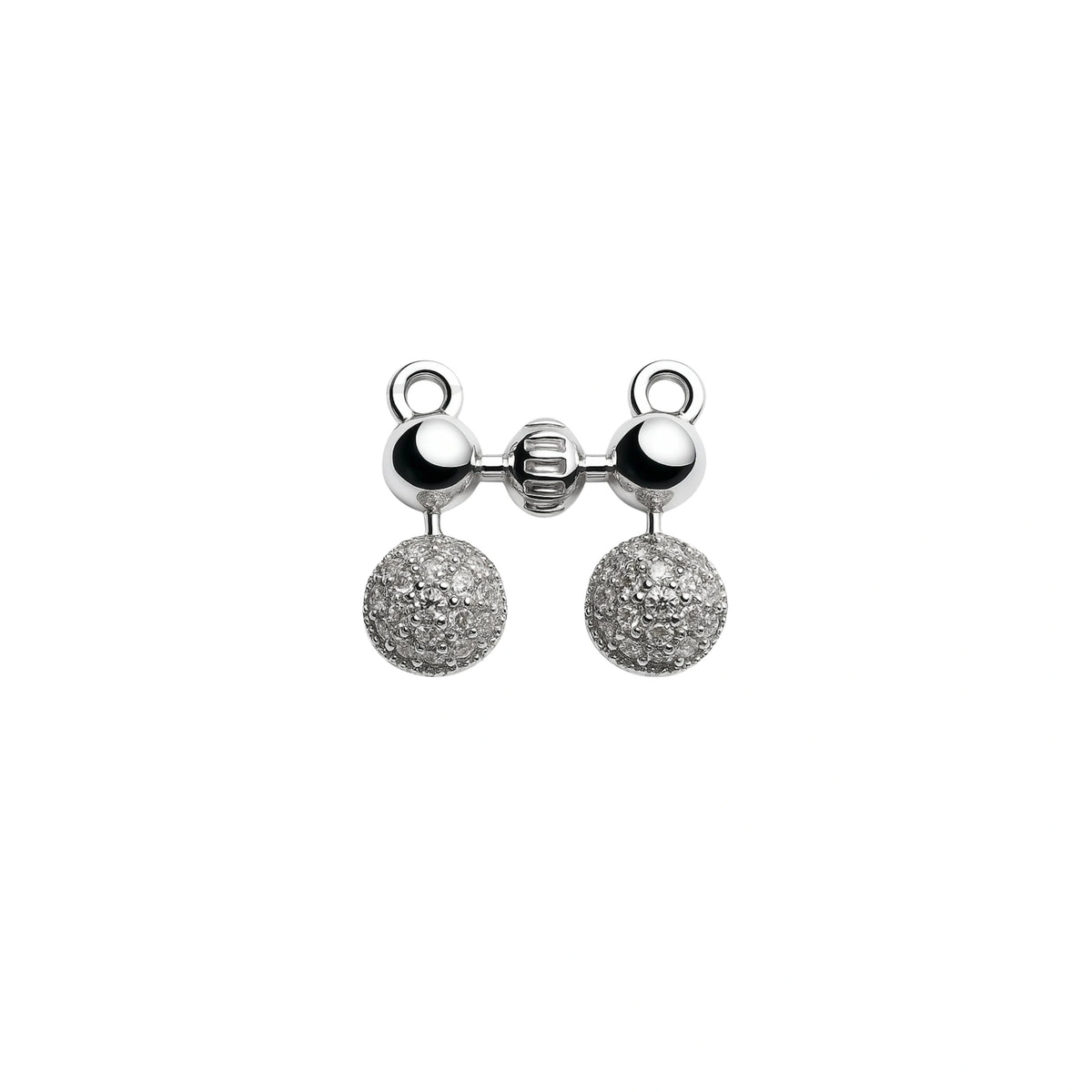 925 Sterling Silver CZ Mangalsutra Pendant – Double Ball & Pavé Drop Design