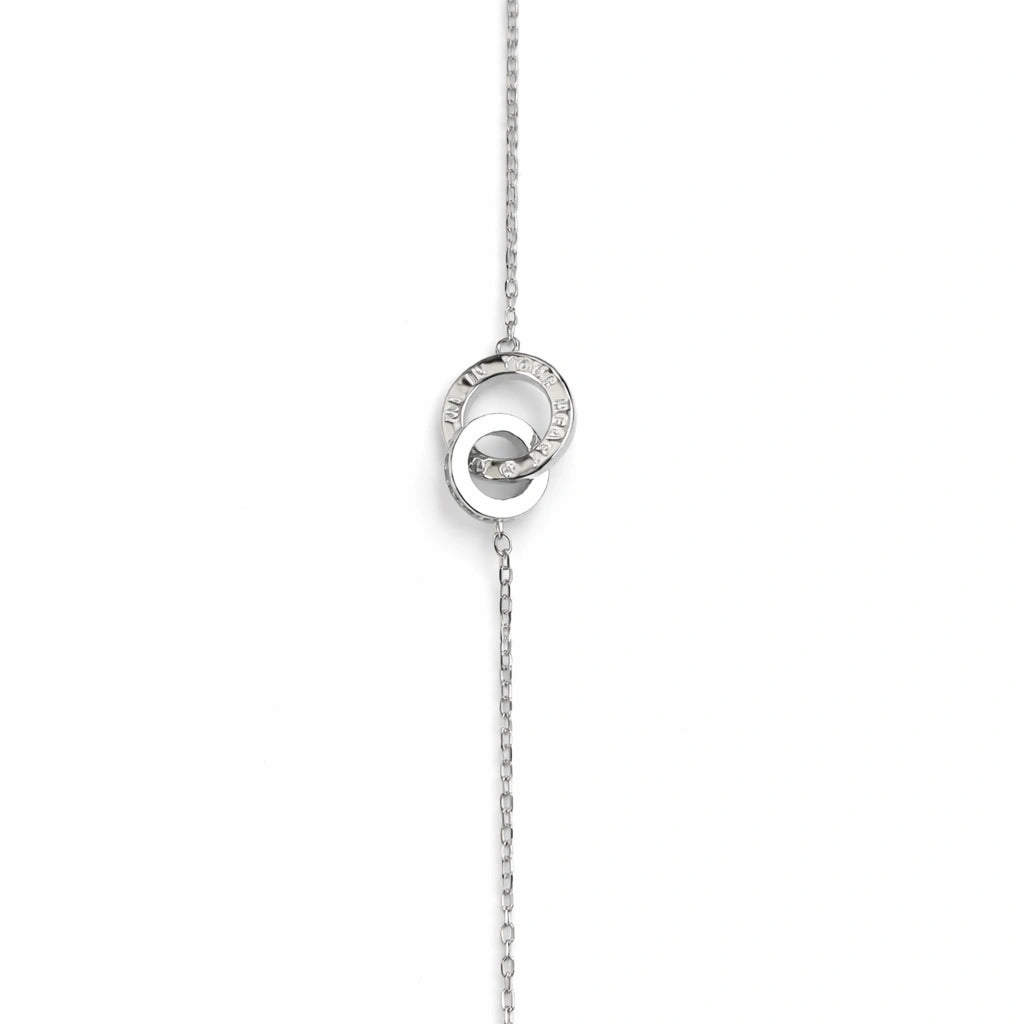 925 Sterling Silver Interlocking Circle Bracelet for Women