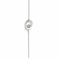 925 Sterling Silver Interlocking Circle Bracelet for Women