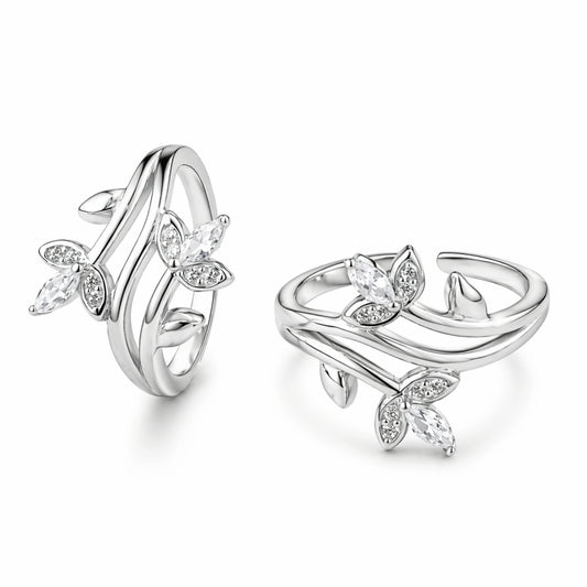 925 Sterling Silver Butterfly Adjustable Ring