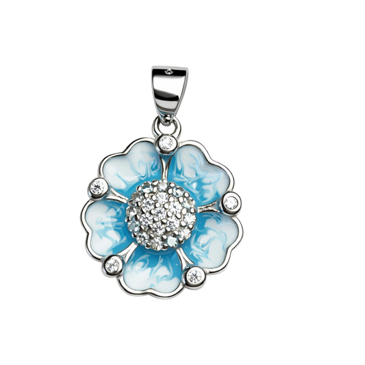Enamel Flower Pendant