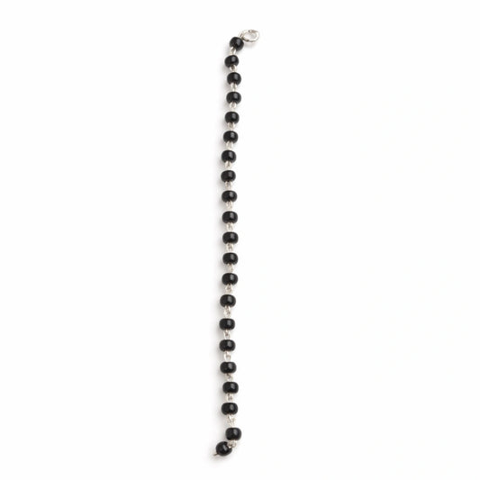 925 Sterling Silver Black Bead Nazariya Bracelet for Kids – Traditional Protection Bracelet