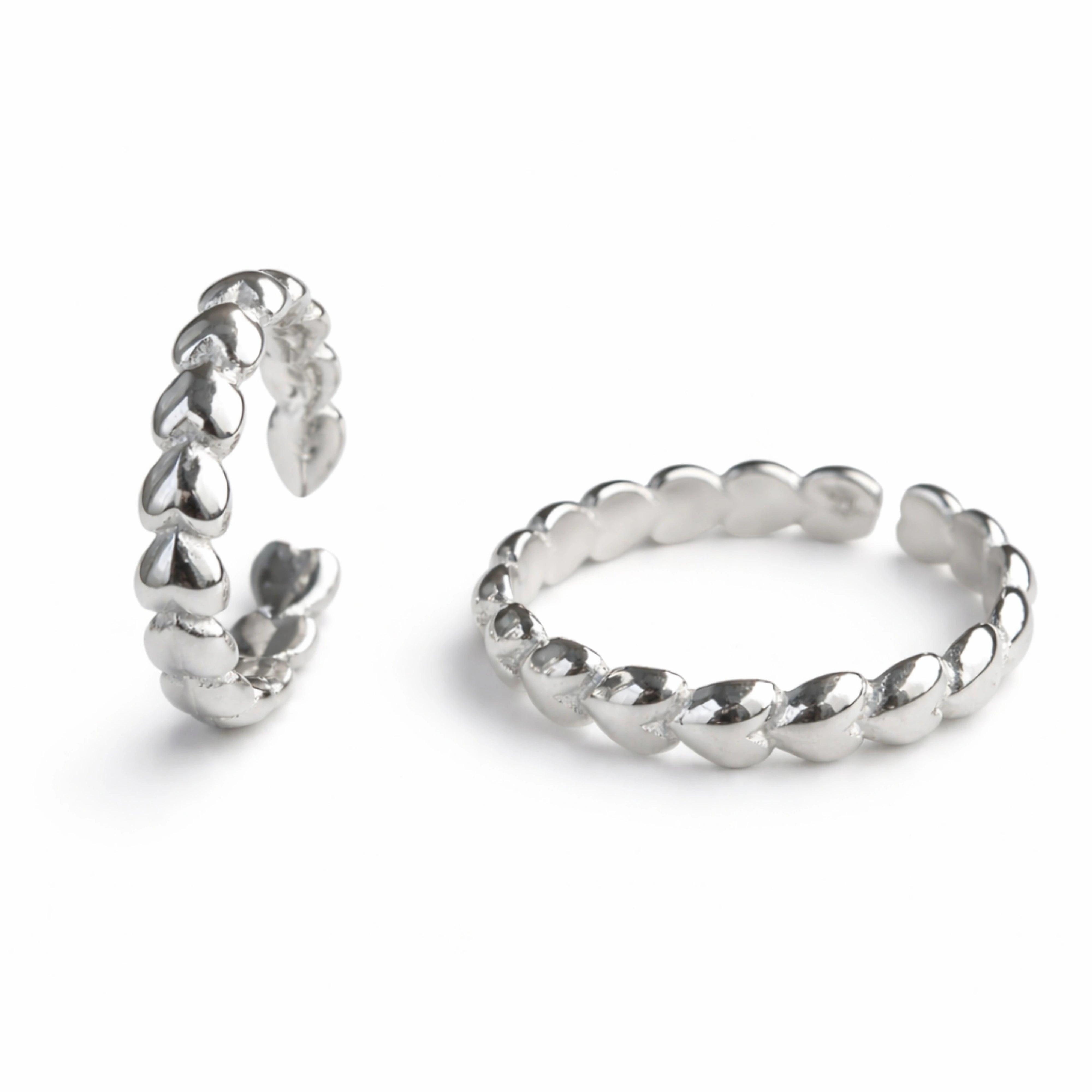 925 Sterling Silver Heart Band Ring