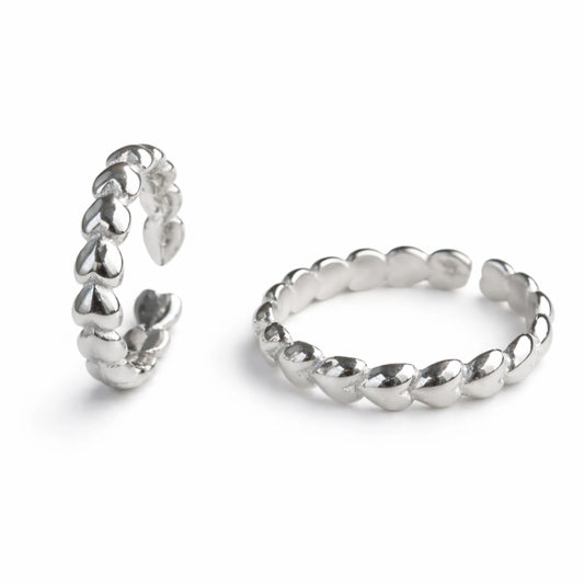 925 Sterling Silver Heart Band Ring
