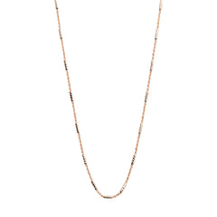 925 Sterling Silver Rose Gold Chain Necklace with Silver Accent Beads